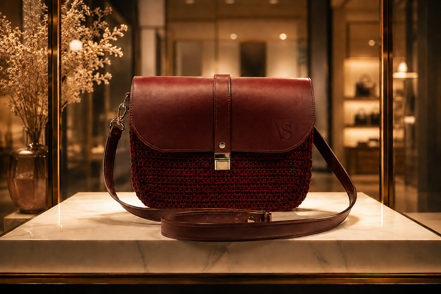 Borsa artigianale Talia rubino